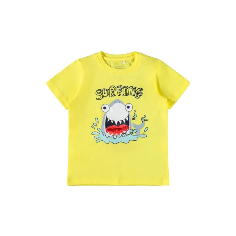 Μπλούζα μακό αγόρι Name it-13190427-YELLOW organic cotton