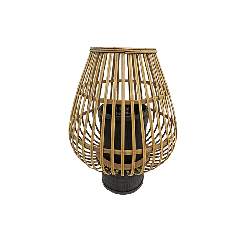 Φανάρι Bamboo Μπεζ-Μαύρο Art Et Lumiere 33x39,5εκ. 14847 (Υλικό: Bamboo, Χρώμα: Μαύρο) - Art Et Lumiere - lumiere_14847