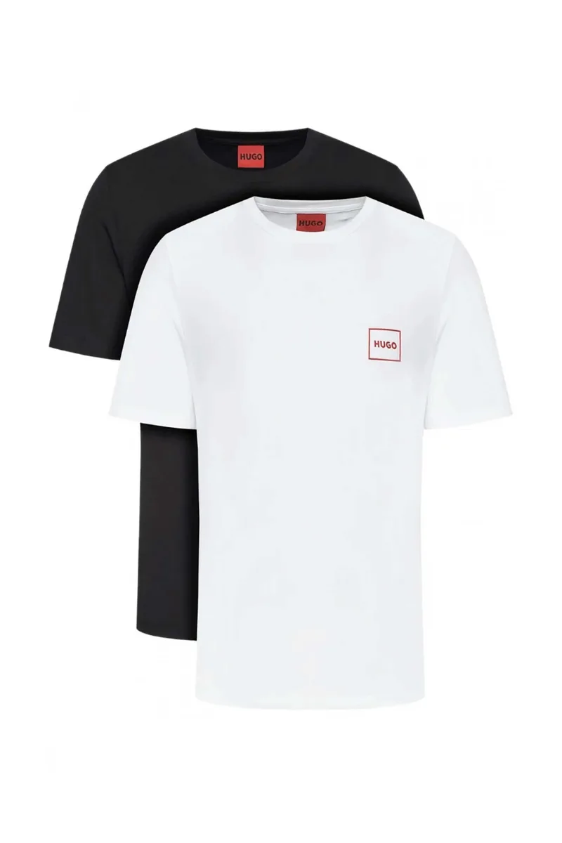 Hugo Boss σετ ανδρικά T-shirts με logo print Regular Fit "Dugopak" (2 τεμάχια) - 50548566 Μαύρο