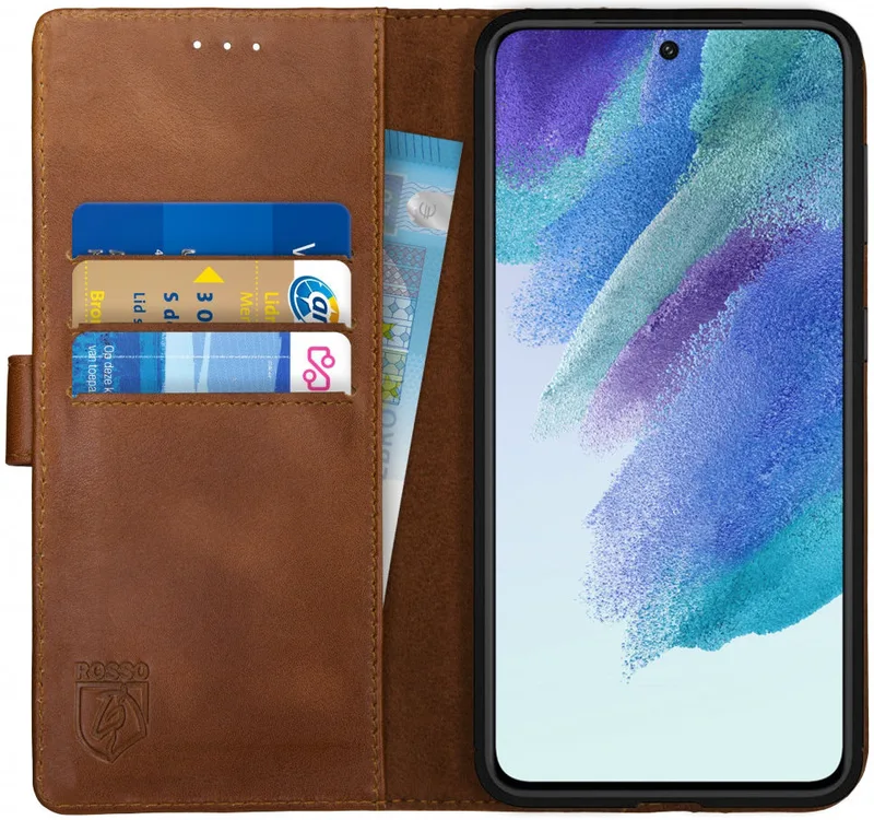 Κόκκινο Deluxe Δερμάτινη Θήκη Πορτοφόλι Samsung Galaxy S21 FE 5G - Brown (8719246312830)