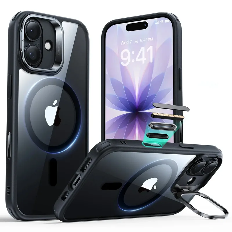 Θήκη ESR Classic Hybrid with Stash Stand (Camera Control Button) HaloLock MagSafe Clear Black iPhone 17