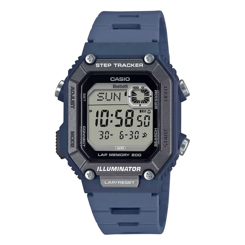 CASIO Collection Dual Time Chronograph Blue Plastic Strap WS-B1000-2AVEF