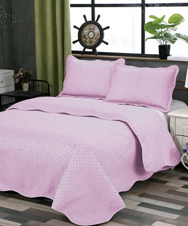 Σετ Κουβερλί Υπέρδιπλο Silk Fashion Dot Ροζ 220x240
