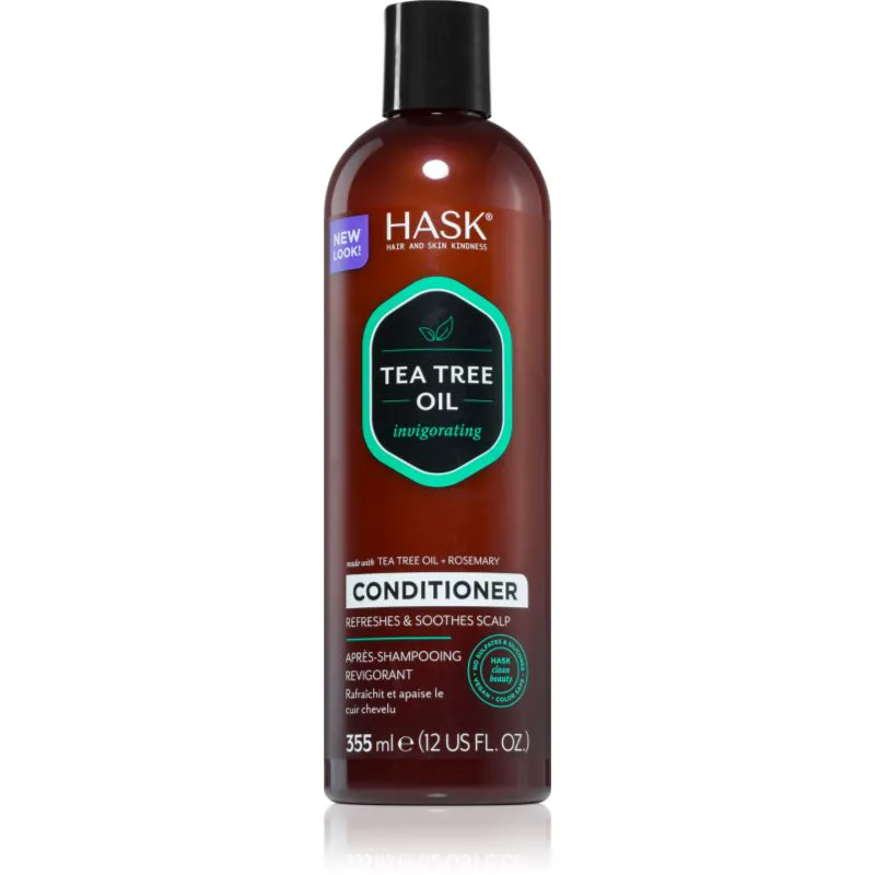 HASK Tea Tree Oil & Rosemary δροσιστικό μαλακτικό για ξηρό και κνησμώδες δέρμα της κεφαλής 355 ml
