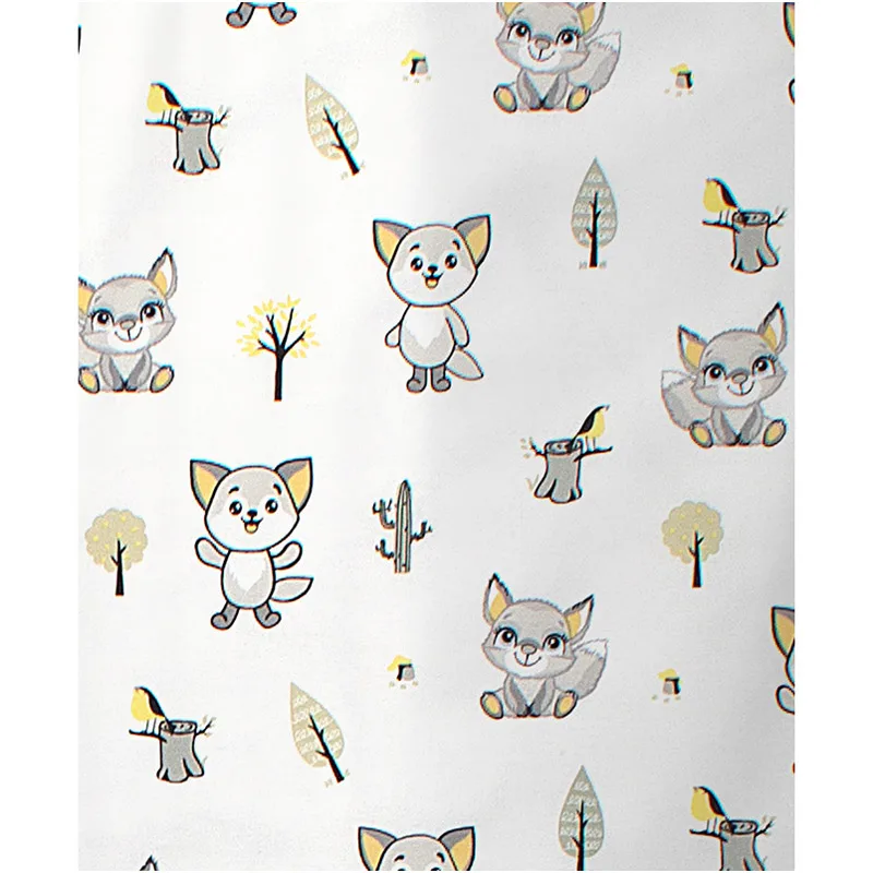 Σεντόνι Λίκνου 80x110 Dimcol Baby Foxes 595 Grey