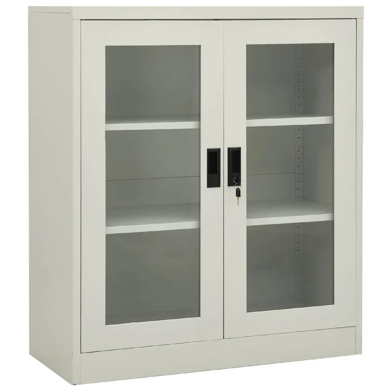 vidaXL Ντουλάπα Γραφείου 90 x 40 x 105 εκ. Ανοιχτό Γκρι Ατσάλινη