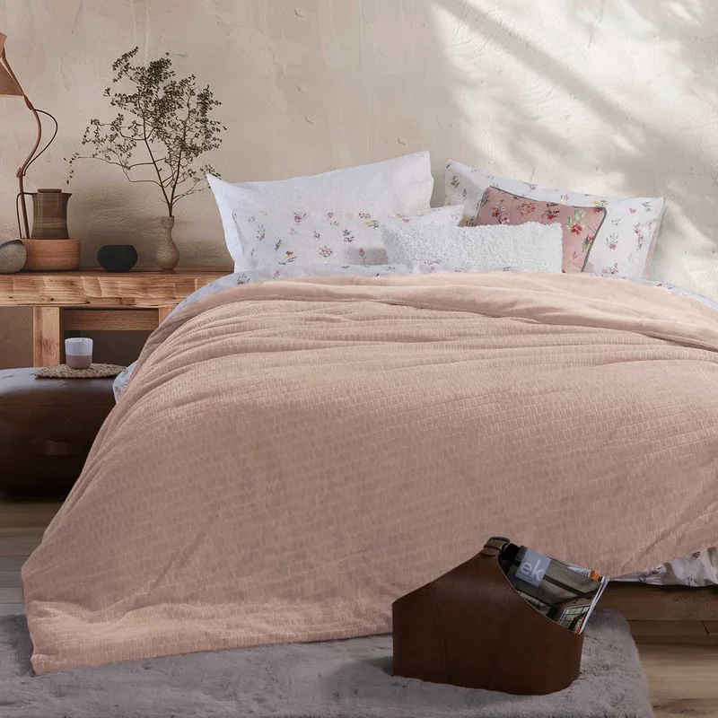 Κουβερτοπάπλωμα Υπέρδιπλο (240x220) Nef-Nef Homeware Ezra Mocca
