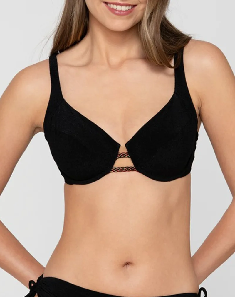 LUNA Fresh unpadded big size balconette full cup 94904-02 Black