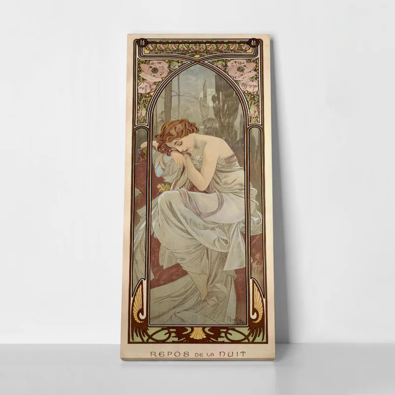 Πίνακας Πανοραμικός σε καμβά ALPHONSE MUCHA - NIGHT'S REST