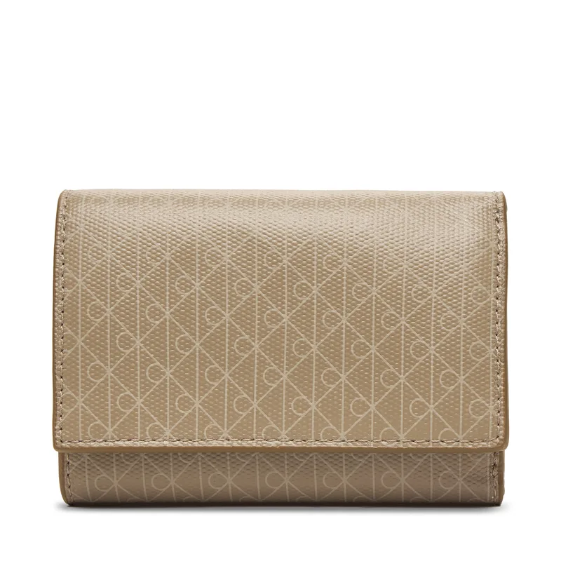 Πορτοφόλι Calvin Klein Emblem Aop Trifold W/ Zip Pocket LV04F1118G Μπεζ
