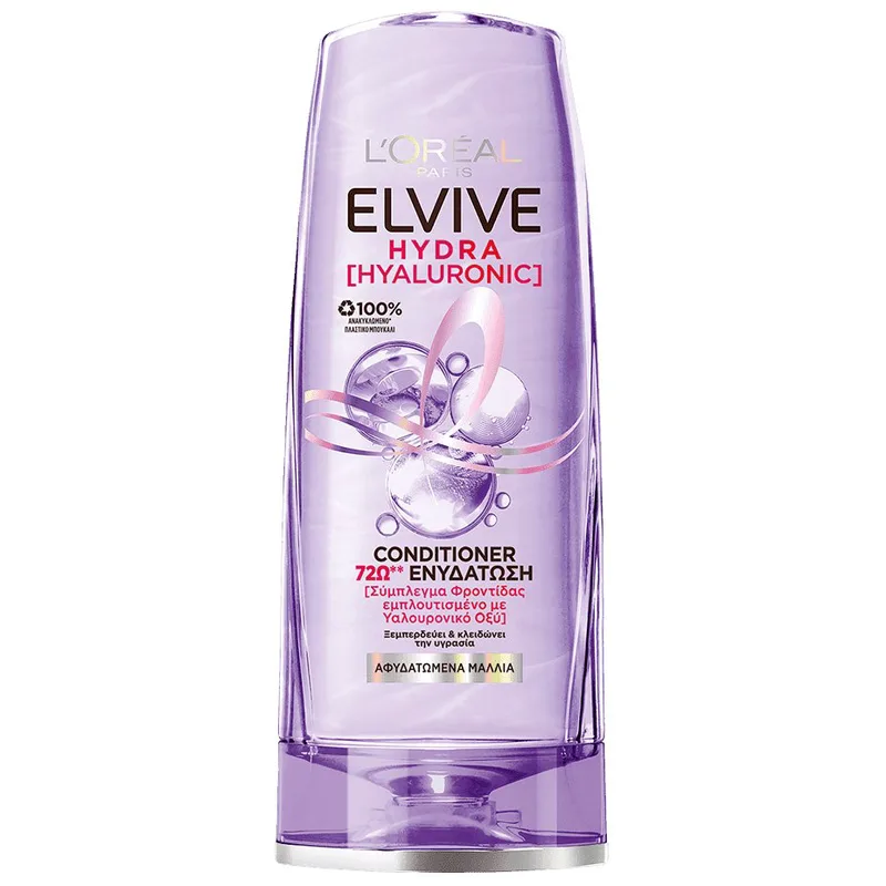 L'Oreal Paris Elvive Hydra Hyaluronic Conditioner Ενυδατική Μαλακτική Κρέμα με Υαλουρονικό Οξύ για Αφυδατωμένα Μαλλιά 300ml