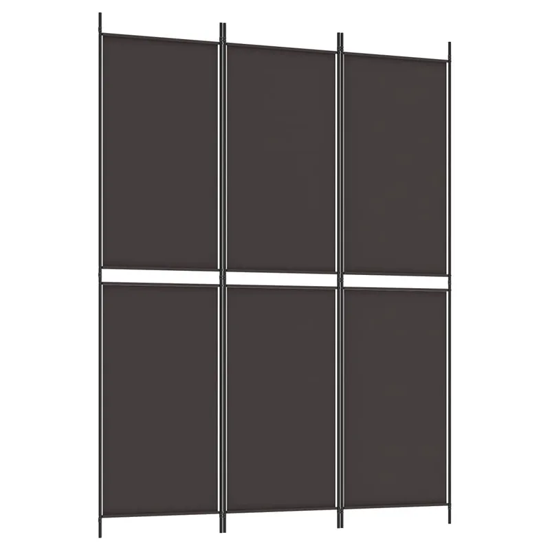 vidaXL Διαχωριστικό Δωματίου με 3 Πάνελ Καφέ 150x200 εκ. από Ύφασμα