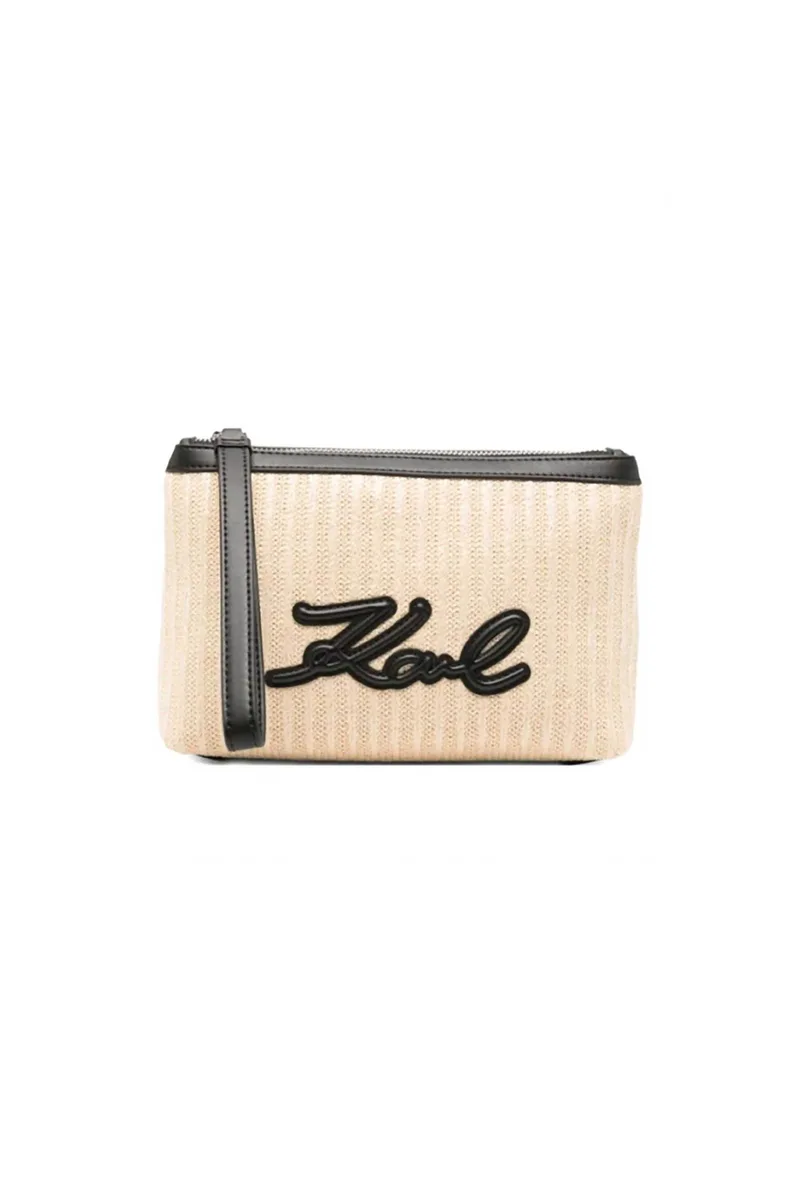 Karl Lagerfeld γυναικείο mini bag "Signature" - B2W32015 Μπεζ