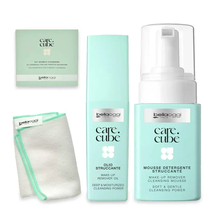 Bella oggi double cleansing oil/mousse kit