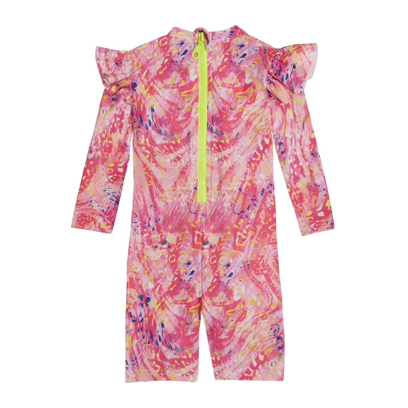 GIRL'S ONE PIECE BODYSUIT LONG SLEEVE SPLASH