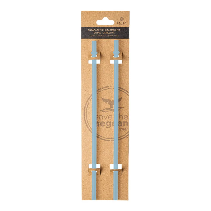 Ανταλλακτικό Καλαμάκι Σετ 2τμχ Straw Tumbler XL 900ml Sky Garden Estia 01-32258 (Χρώμα: Γαλάζιο ) - estia - 01-32258