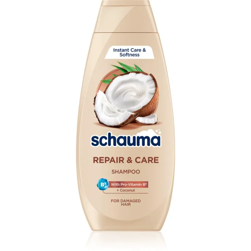 Schwarzkopf Schauma Repair & Care σαμπουάν για ξηρά και ταλαιπωρημένα μαλλιά με ινδοκάρυδο 400 ml