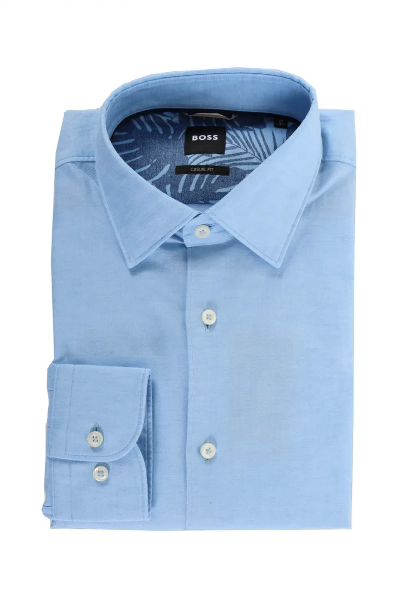 BOSS ΠΟΥΚΑΜΙΣΟ ΛΙΝΟ CASUAL FIT C-HAL-KENT-C4-232 ΣΙΕΛ