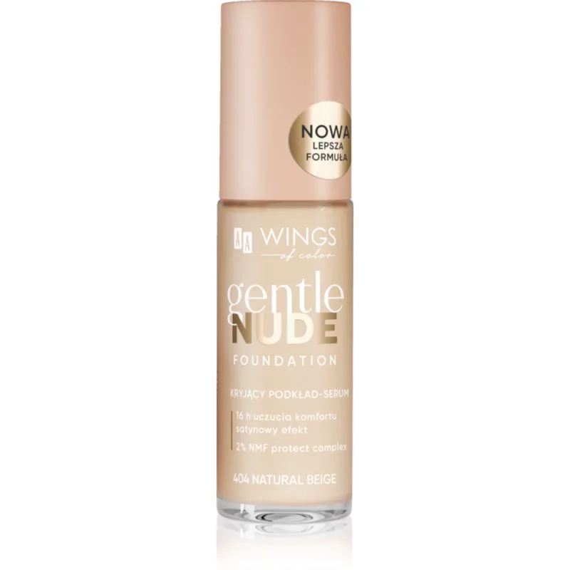 AA Wings of Color Gentle Nude Foundation υγρό μεικ απ με ενυδατικό αποτέλεσμα απόχρωση 404 Natural Μπεζ 30 ml