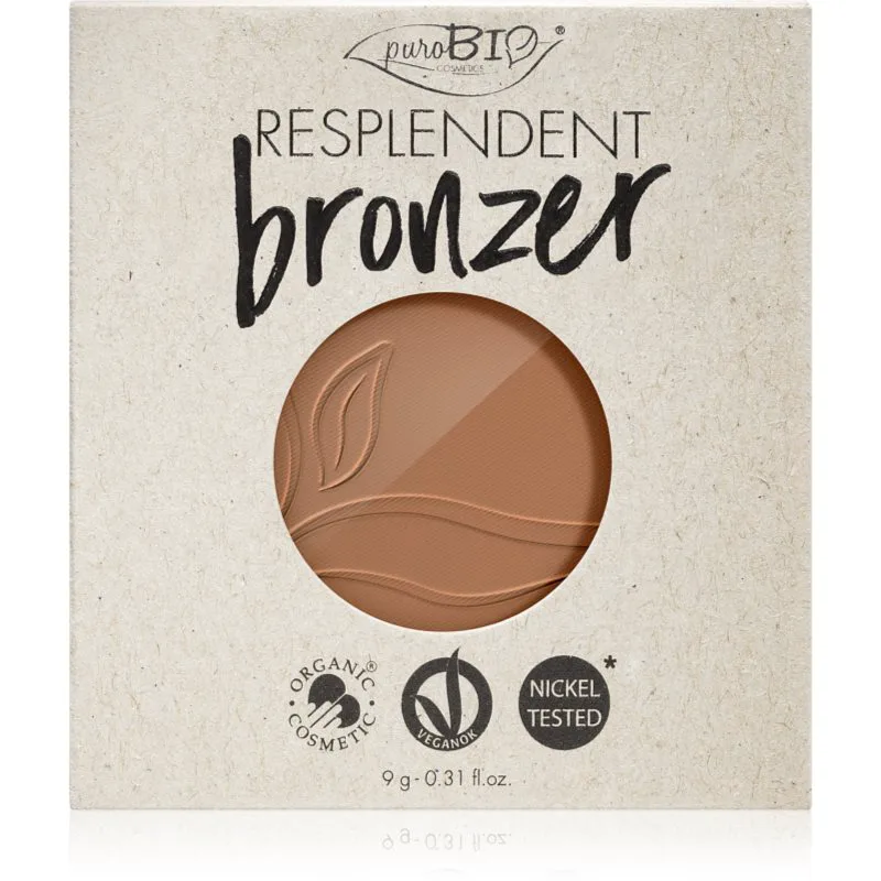 puroBIO Cosmetics Resplendent μπρόνζερ ανταλλακτικό απόχρωση 01 Pale Brown 9 γρ
