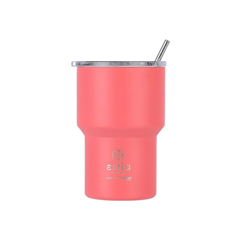 ESTIA ΘΕΡΜΟΣ MUG LITE SAVE THE AEGEAN 400ml FUSION CORAL 01-18474