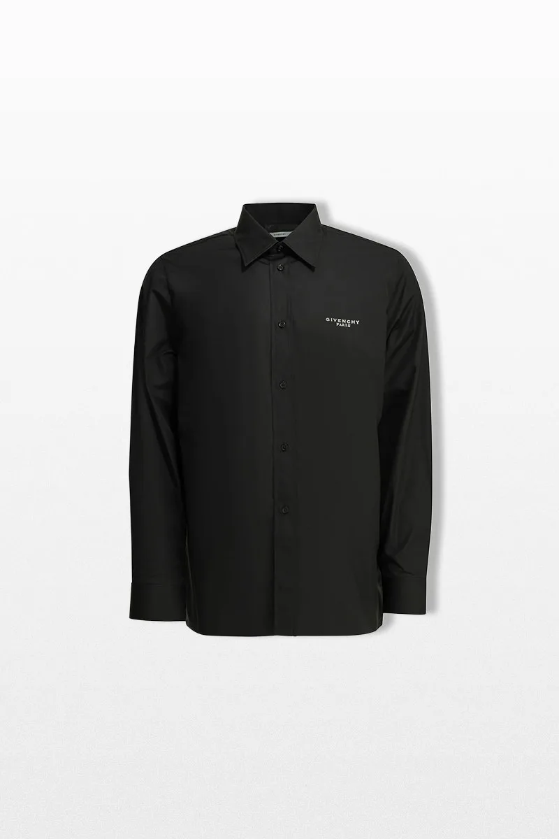GIVENCHY Ανδρικό Μαύρο Logo Embroidered Shirt