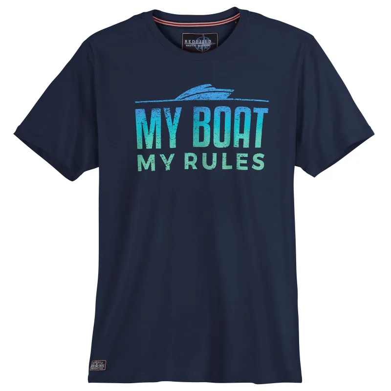 King size t-shirt μακό pennie "My Rules",by Redfield - Night Blue