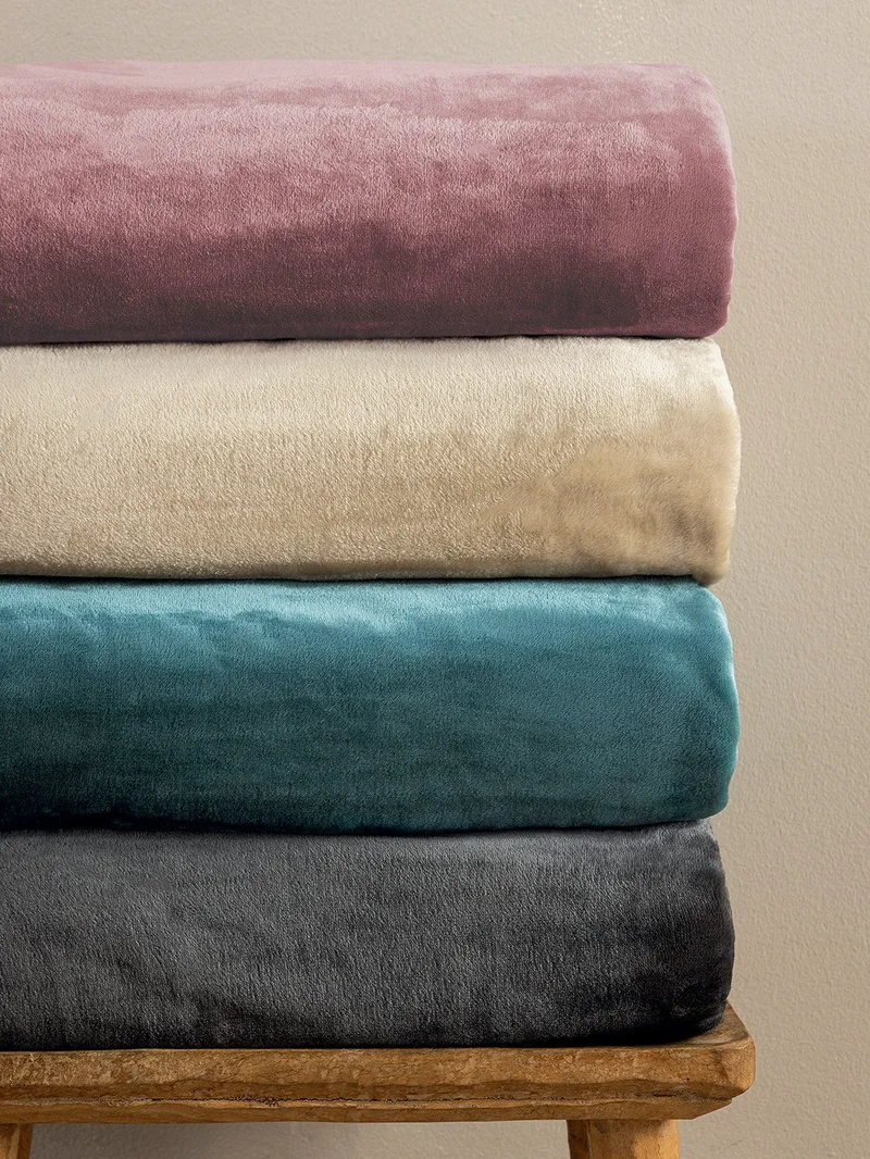 Κουβέρτα Fleece Μονή Palamaiki Lucy Coal 160x220