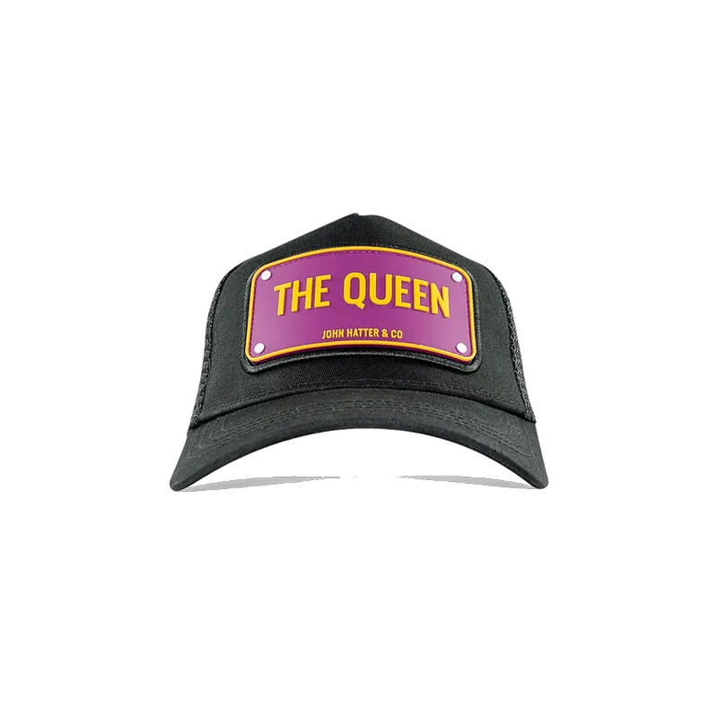 The queen Γυναικείο Μαύρο jockey καπέλο με rubber patch - John Hatter & Co