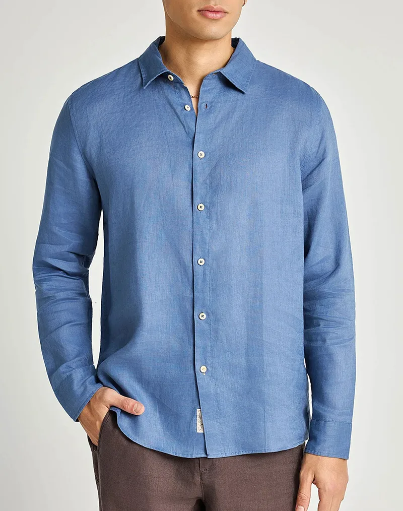 FUNKY BUDDHA Shirts FBM013-001-05-INDIGO Blue
