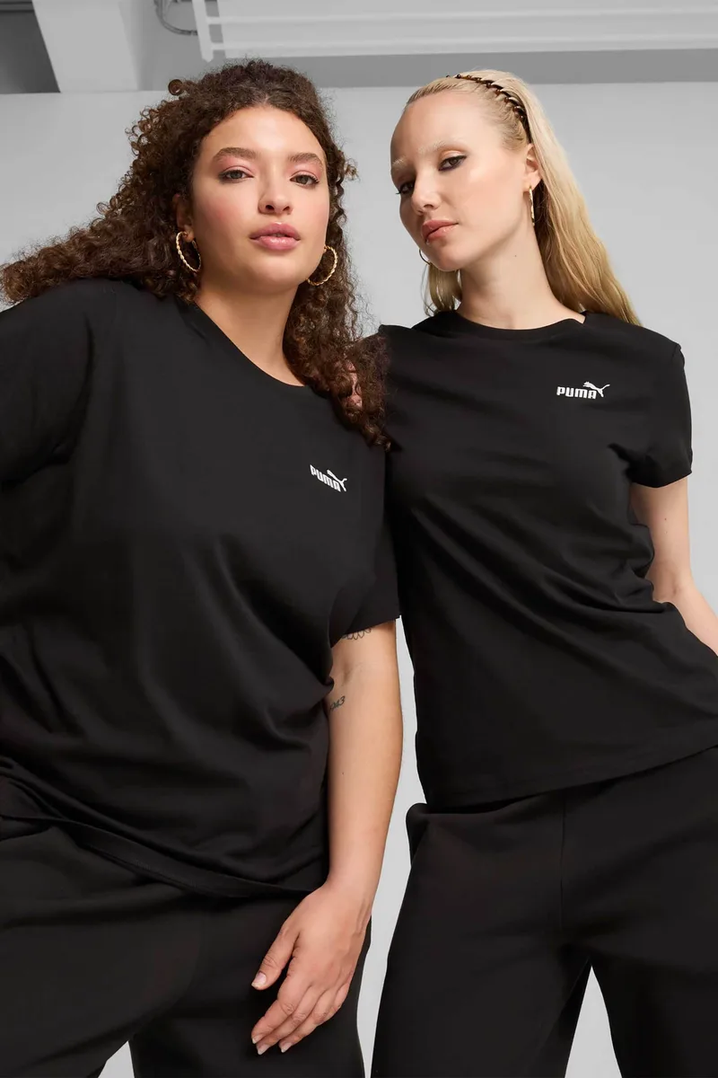 Puma γυναικείο T-shirt με λογότυπο Regular Fit "Essential" - 682372 Μαύρο