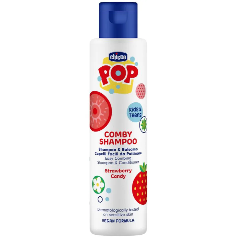 Chicco Pop Comby Shampoo & Conditioner σαμπουάν και μαλακτικό Strawberry 250 ml