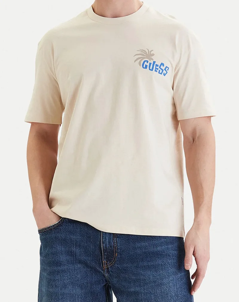 GUESS CN SS FOLIAGE PRINT T-SHIRT ΜΠΛΟΥΖΑ ΑΝΔΡΙΚΟ F6GI07K8FQ4-G1E0 Cream