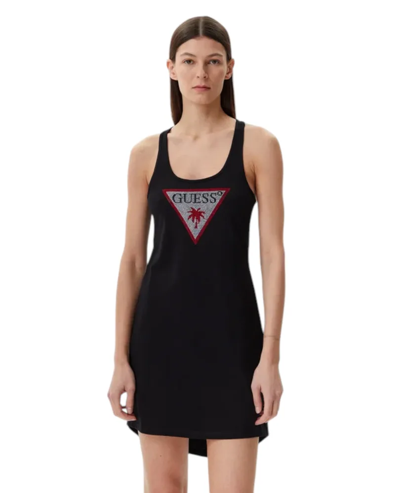 Guess Γυναικείο Φόρεμα Triangle Rhinestones E5GP01I3Z14-JBLK Μαύρο