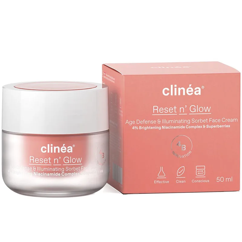 Clinéa Reset n' Glow Age Defense & Illuminating Sorbet Face Cream,Αντιγηραντική Κρέμα Ημέρας Προσώπου για Επαναφορά της Λάμψης 50ml