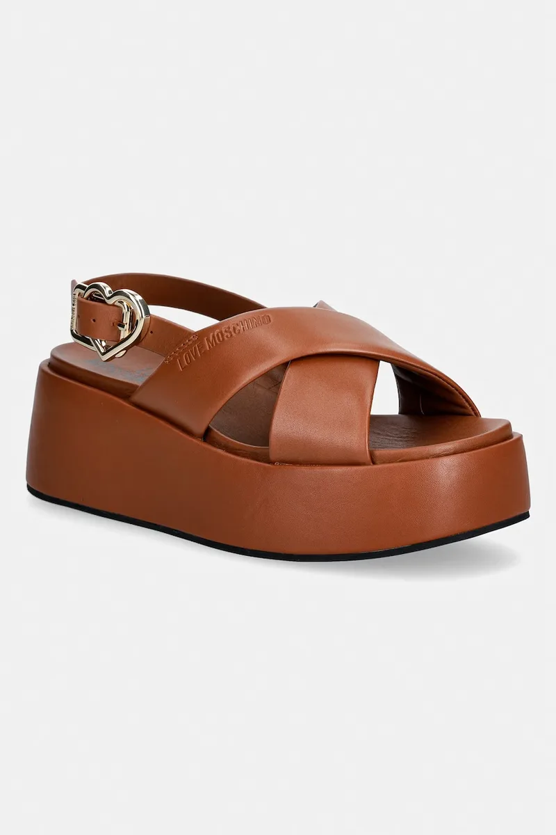 Love Moschino σανδάλια γυναικεία δερμάτινα