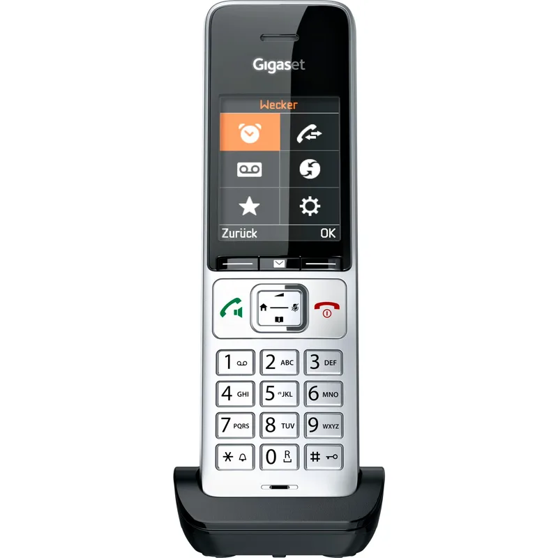 Gigaset COMFORT 500HX Cordless Phone, Silver-Black