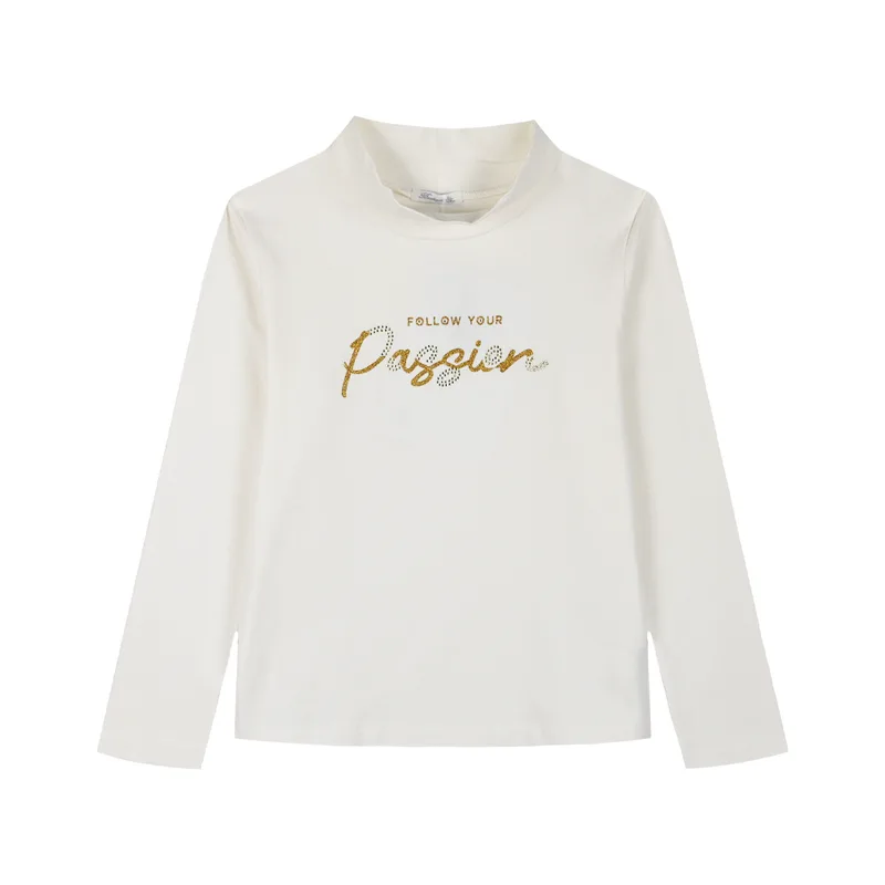 Boutique μπλούζα ζιβάγκο με τύπωμα για κορίτσι - Εκρού 46-124274-5