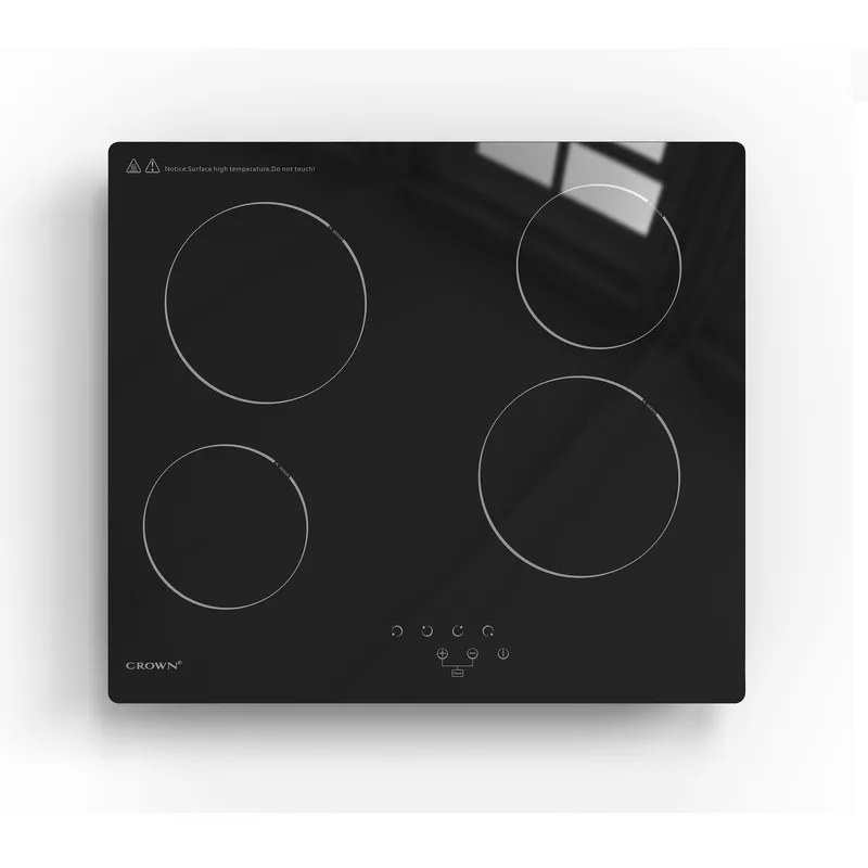 Crown PVT604.C Αυτόνομη Κεραμική Εστία, Π59xΒ52cm, Mαύρη PVT604