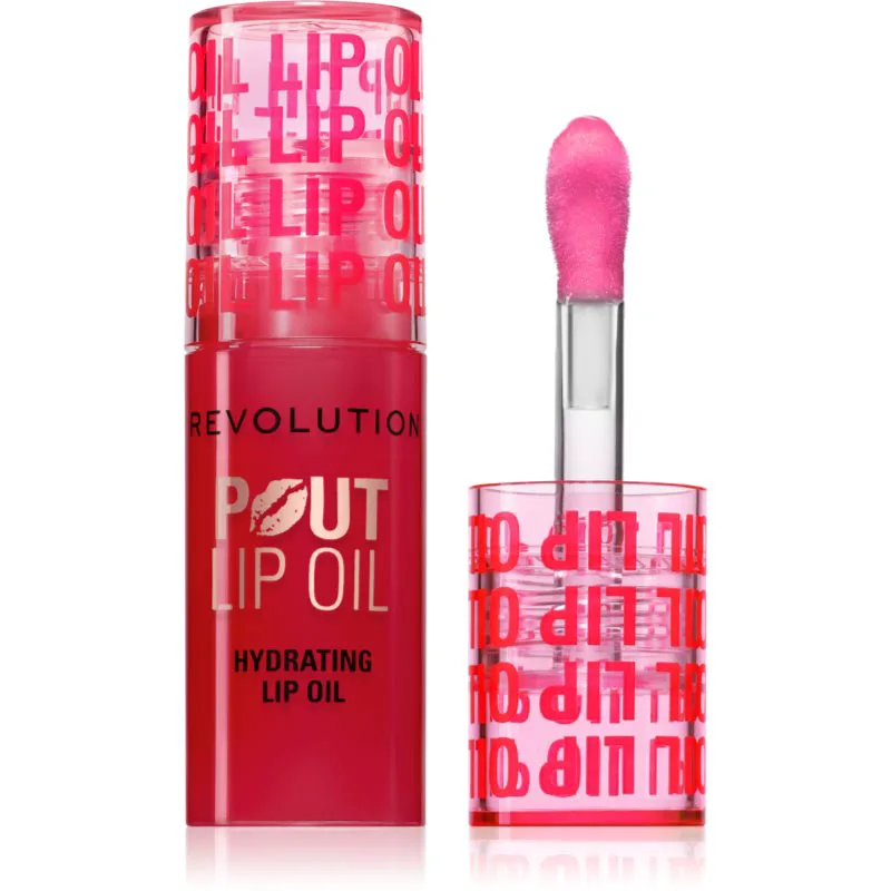Revolution Pout Lip Έλαιο για τα χείλη με ενυδατικό αποτέλεσμα απόχρωση Cherry Red 3 ml