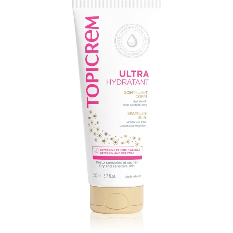 Topicrem UH BODY Ultra-Moisturizing Sparkling Body εντατικά ενυδατική λοσιόν σώματος με στρας 200 ml