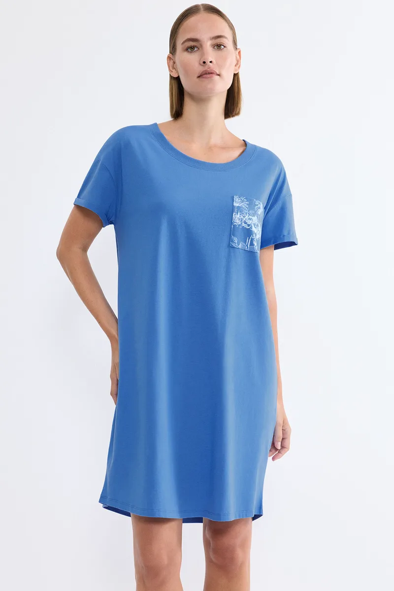 Triumph γυναικείο κοντομάνικο βαμβακερό νυχτικό Nightdresses NDK X 02-10225066-005J