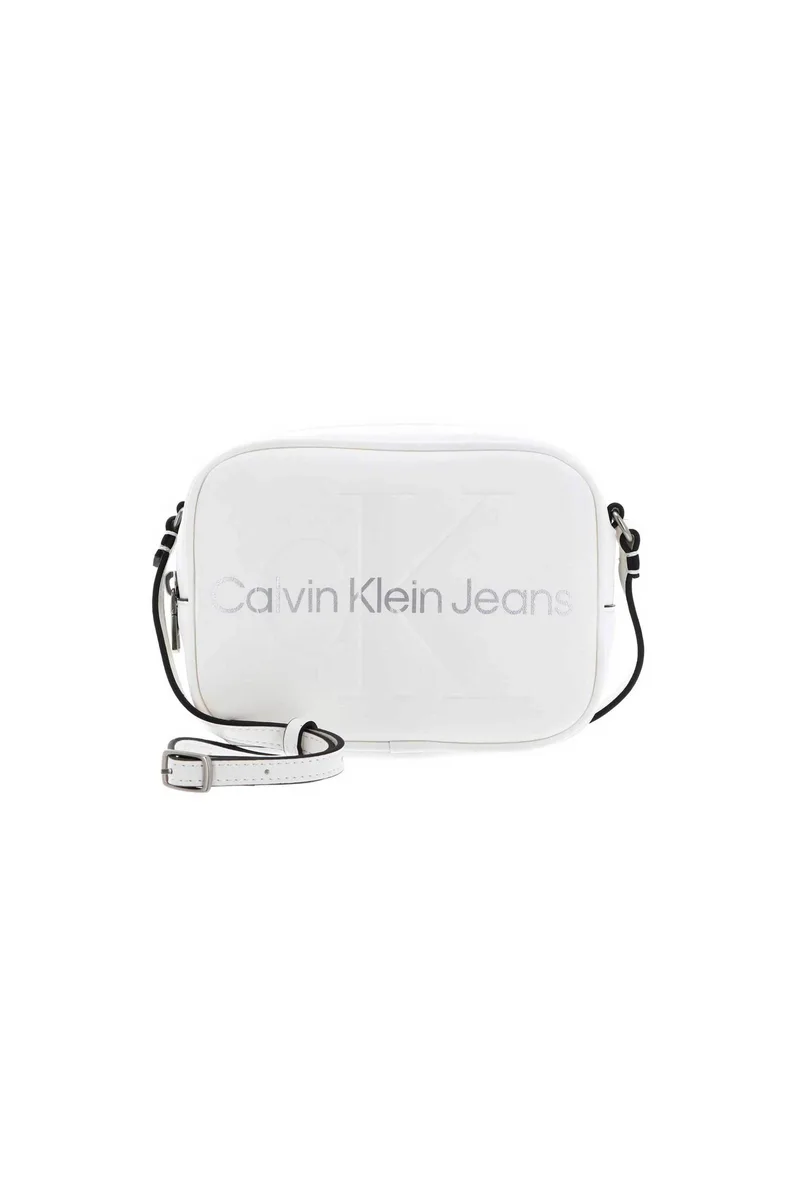 Calvin Klein Jeans γυναικεία τσάντα crossbody με letter print - K60K610275 Λευκό
