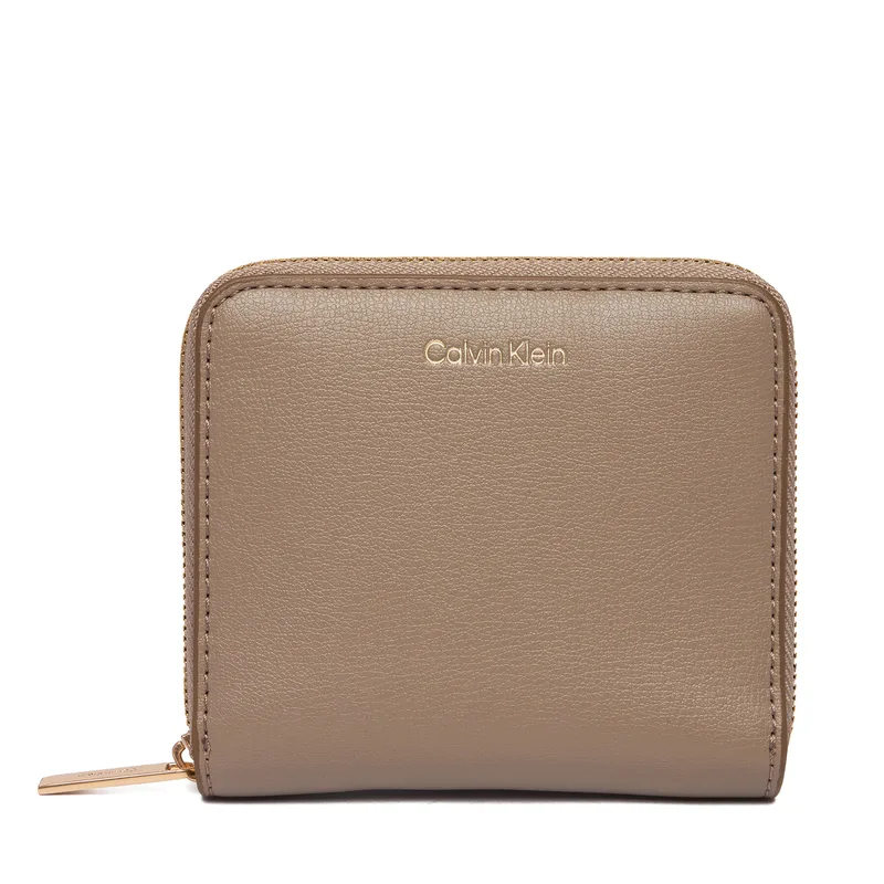 Πορτοφόλι Calvin Klein Foil Logo Medium Zip Around LV04F1120G Μπεζ