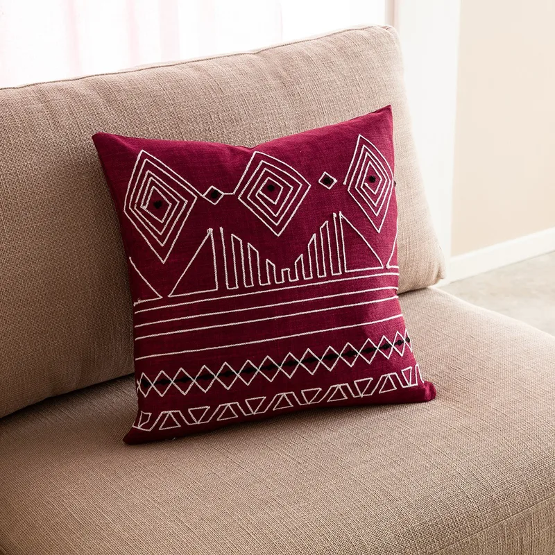 Μαξιλαροθήκη Διακόσμησης Gofis Home Edna 43x43 Red Leather 162/02
