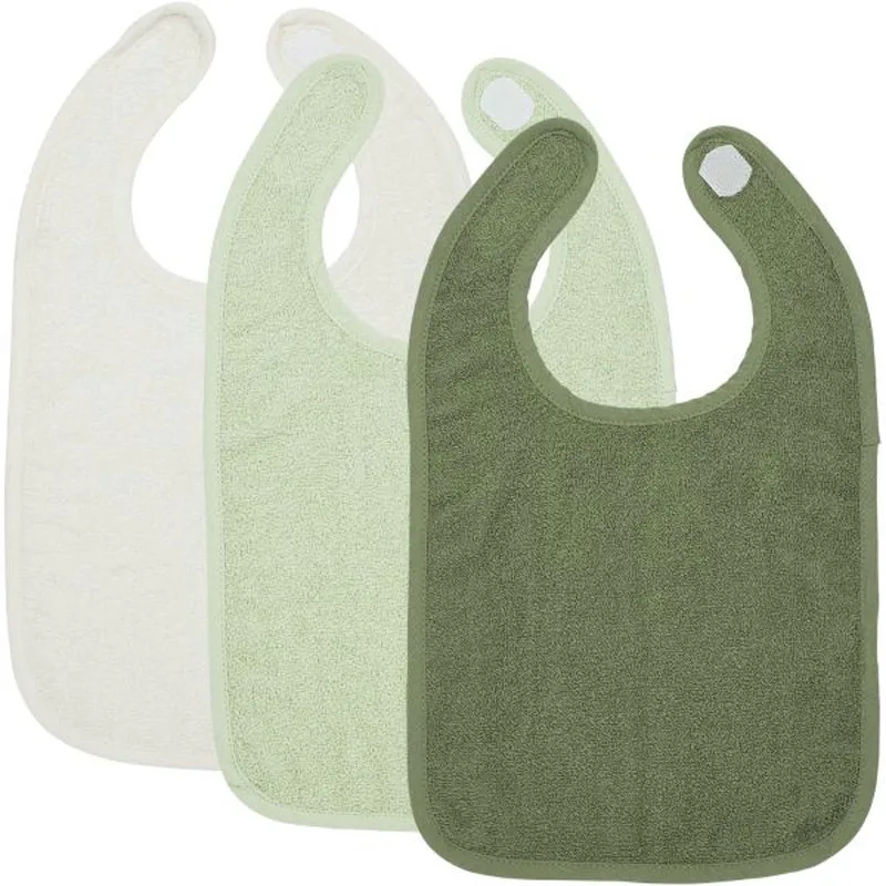Σαλιάρες Πετσετέ (Σετ 3τμχ) Meyco Offwhite/Soft Green/Forest Green
