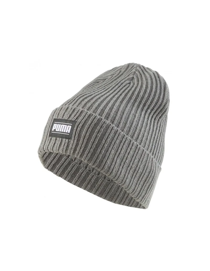 Puma Classic Beanie Ανδρικός Σκούφος με Rib Πλέξη σε Γκρι χρώμα 024038-03