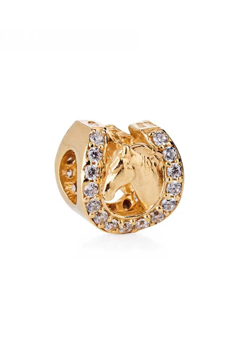 Tedora επιχρυσωμένο charm με ζιργκόν Horseshoe - BEIP110/G