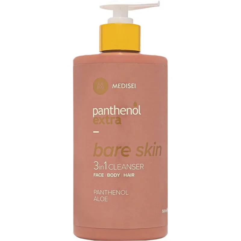 Panthenol Extra Bare Skin 3in1 Cleanser Γυναικείο Αφρόλουτρο για Πρόσωπο, Σώμα & Μαλλιά με Άρωμα Γιασεμί με Αντλία 500ml