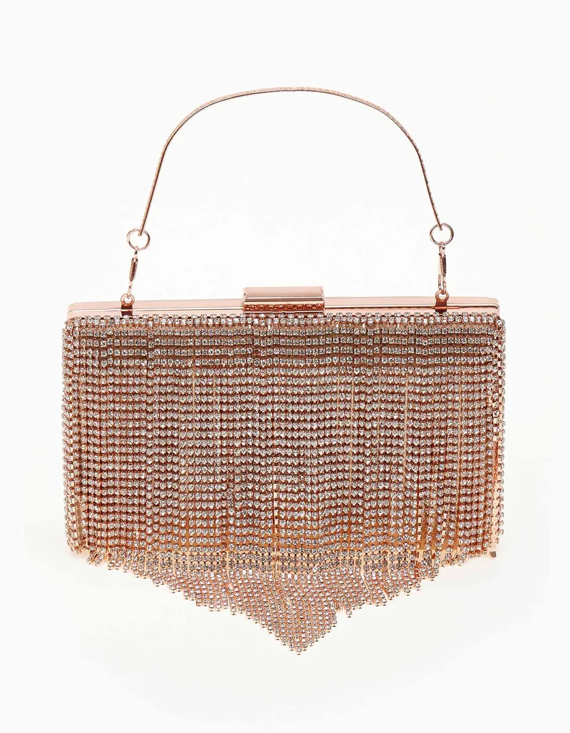 Βραδινό clutch με ιδιαίτερο σχέδιο - Rose Χρυσό